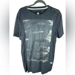 G-star Raw regular fit t-shirt men small gray cotton polyester short sleeve flaw